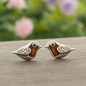 Sterling Silver Little Robin Studs