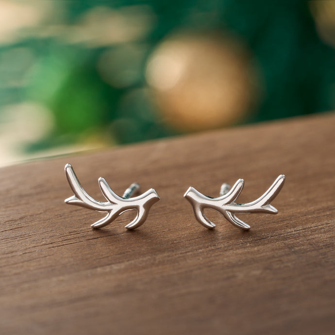 Sterling Silver Antler Studs