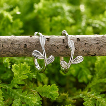 Load image into Gallery viewer, Sterling Silver Little Tree Branch Huggies