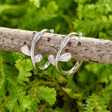 Load image into Gallery viewer, Sterling Silver Little Tree Branch Huggies
