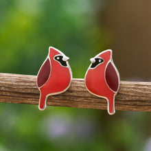 Load image into Gallery viewer, Sterling Silver Cardinal Studs