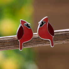 Load image into Gallery viewer, Sterling Silver Cardinal Studs