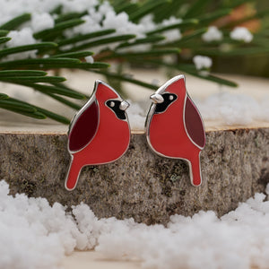 Sterling Silver Cardinal Studs