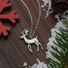 Load image into Gallery viewer, Sterling Silver White-Tailed Deer Necklace