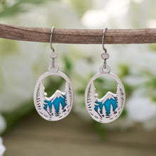 Load image into Gallery viewer, Snowy Forest Mountain Earrings