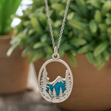 Load image into Gallery viewer, Snowy Forest Mountain Necklace