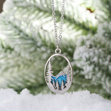 Load image into Gallery viewer, Snowy Forest Mountain Necklace