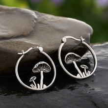 Load image into Gallery viewer, Mushroom Hoop Earrings