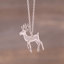 Load image into Gallery viewer, Sterling Silver White-Tailed Deer Necklace