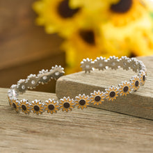 Load image into Gallery viewer, Little Sunflower Cuff Bracelet