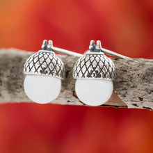 Load image into Gallery viewer, Sterling Silver Acorn Pearl Studs