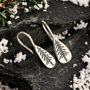 Sterling Silver Daytime Pine Tree Earrings