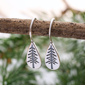Sterling Silver Daytime Pine Tree Earrings