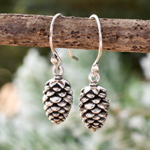 Load image into Gallery viewer, Vintage Pine Cone Earrings with French Hooks