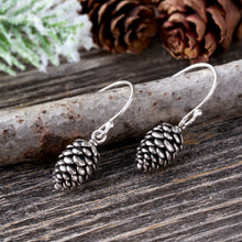 Load image into Gallery viewer, Vintage Pine Cone Earrings with French Hooks
