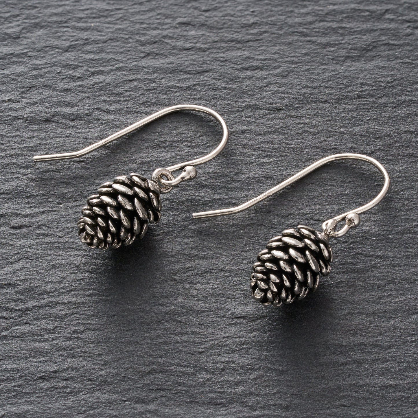 Vintage Pine Cone Earrings with French Hooks