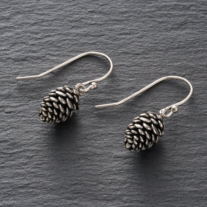 Vintage Pine Cone Earrings with French Hooks