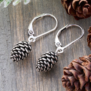 Leverback Pine Cone Earrings Gift Set