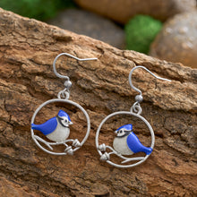Load image into Gallery viewer, Sand Blue Jay Branch Earrings