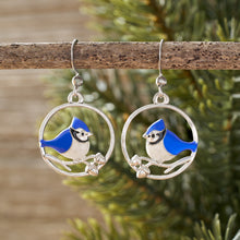 Load image into Gallery viewer, Sand Blue Jay Branch Earrings