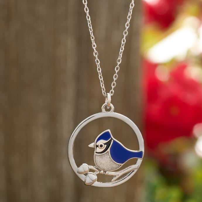 Sand Blue Jay Branch Necklace