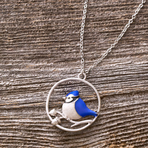 Sand Blue Jay Branch Necklace