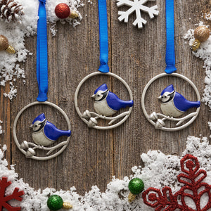 Blue Jay Branch Ornament Gift Set