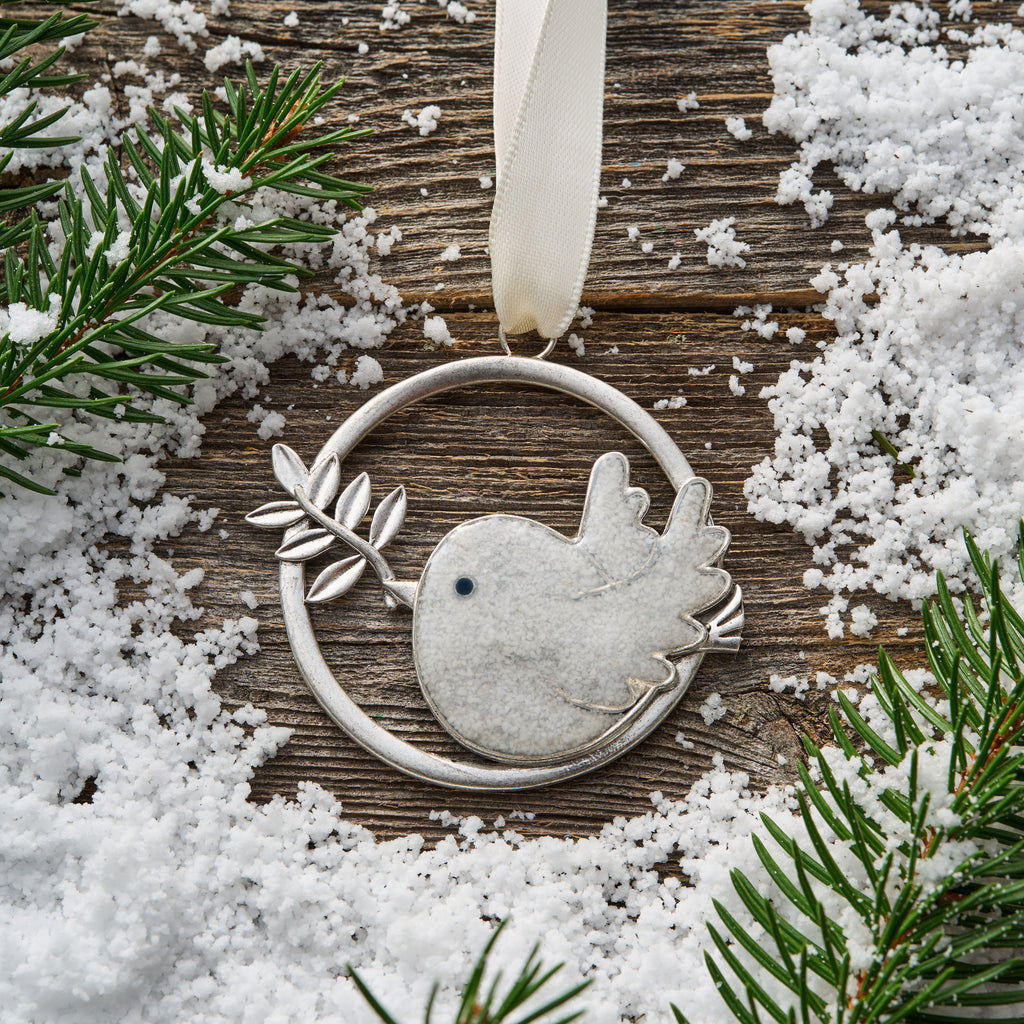 Sand White Dove Branch Ornament