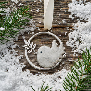 Sand White Dove Branch Ornament