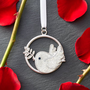 Sand White Dove Branch Ornament