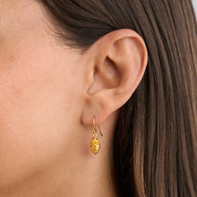 Load image into Gallery viewer, Gold Pine Cone Earrings with French Hooks