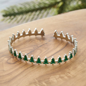 Little Pine Tree Cuff Bracelet