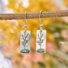 Load image into Gallery viewer, Turquoise Moon Tree Earrings
