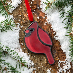 Stained Glass Cardinal Ornament