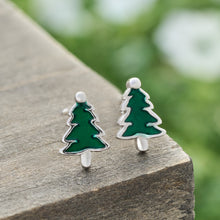Load image into Gallery viewer, Sterling Silver Little Pine Tree Studs