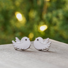 Load image into Gallery viewer, Sterling Silver White Dove Studs