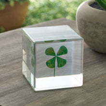 Load image into Gallery viewer, Dried Four-Leaf Clover Paperweight