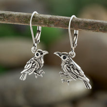 Load image into Gallery viewer, &quot;Nevermore&quot; Raven Leverback Earrings
