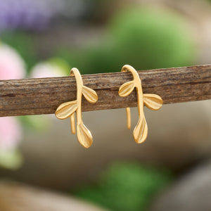 Gold Sterling Silver Little Tree Branch Earrings