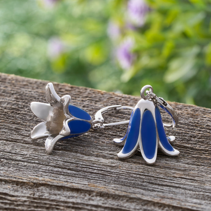 Leverback Bluebell Flower Earrings