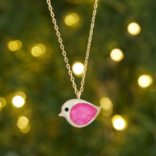 Load image into Gallery viewer, Gold Sterling Silver Pink Sand Birdie Necklace