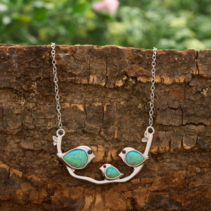 Sterling Silver Green Opal Birdie Gift Set