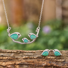 Load image into Gallery viewer, Sterling Silver Green Opal Birdie Gift Set