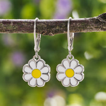 Load image into Gallery viewer, Double-Sided Daisy Leverback Earrings