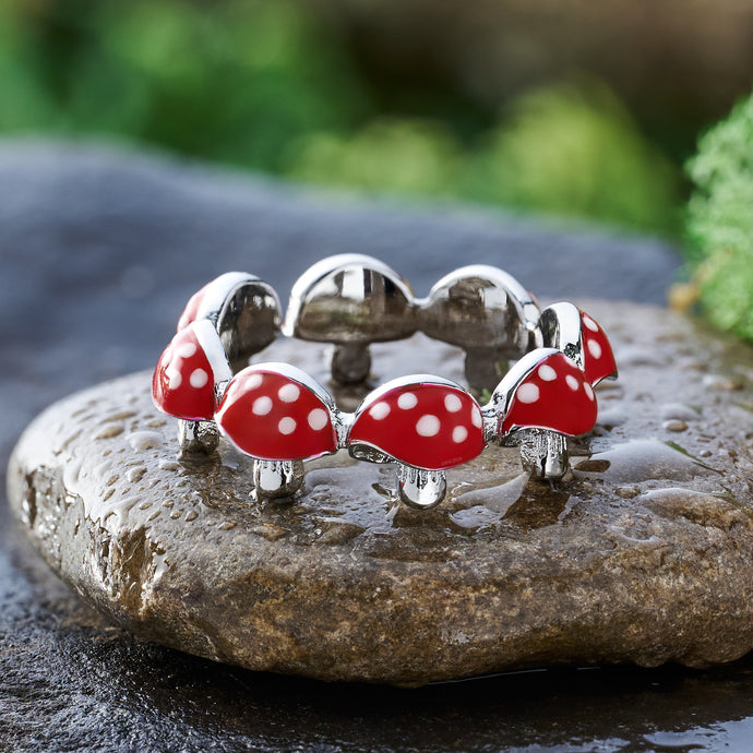 Red and White Mushroom Ring