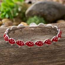 Load image into Gallery viewer, Red and White Mushroom Cuff Bracelet