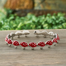 Load image into Gallery viewer, Red and White Mushroom Cuff Bracelet