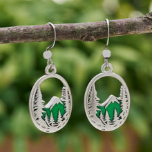 Load image into Gallery viewer, Evergreen Forest Mountain Earrings