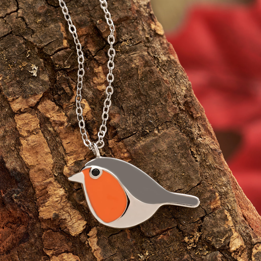 Little Orange Robin Necklace