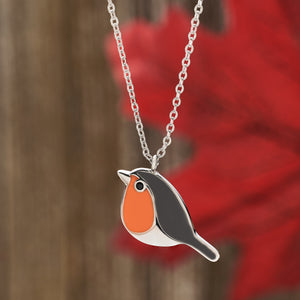 Little Orange Robin Necklace